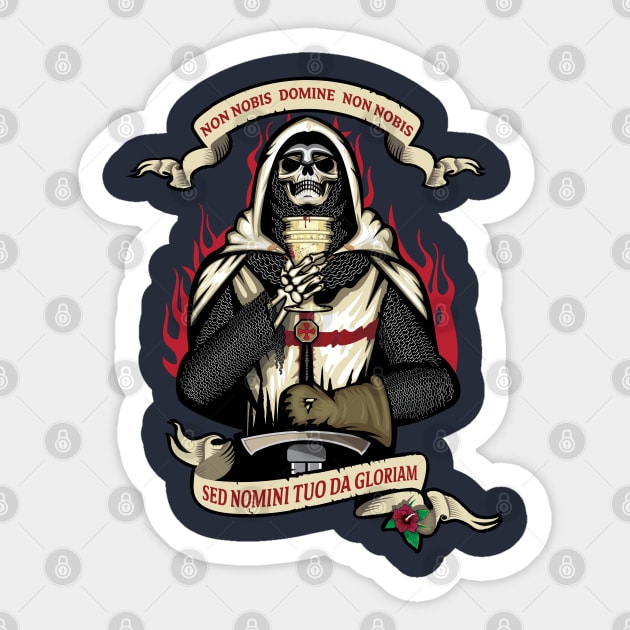 Knight Templar Skull Sticker by xeravin